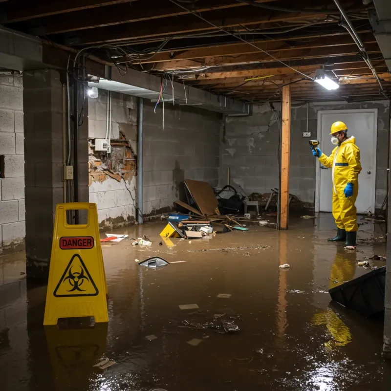 Flooded Basement Electrical Hazard in Lumberton, NC Property