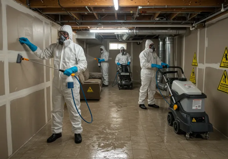 Basement Moisture Removal and Structural Drying process in Lumberton, NC